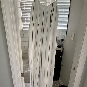 Navy blue striped jumpsuit